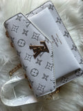 White and Grey LV Bag